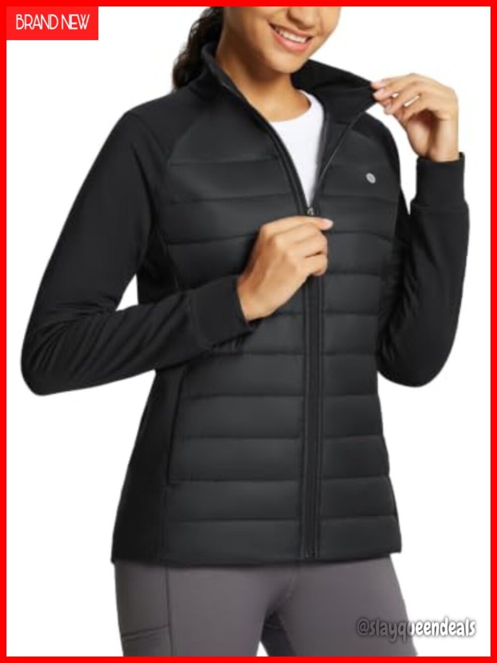 Women's Running Jacket Winter Lightweight Puffer Coat Zip Pockets Insulated